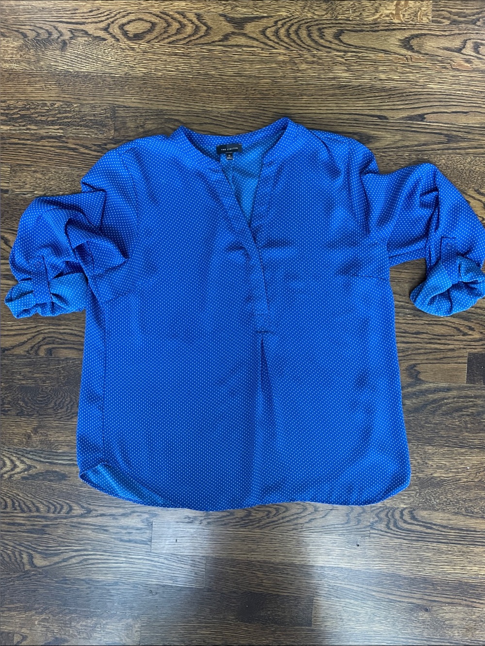 The Limited Royal Blue Dot Split-Neck Blouse